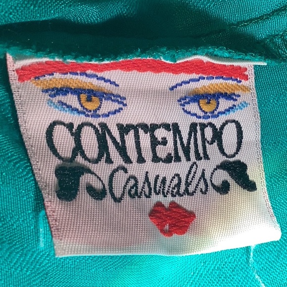 Holly Sharp vintage green open back blouse size 0/S - Picture 10 of 11